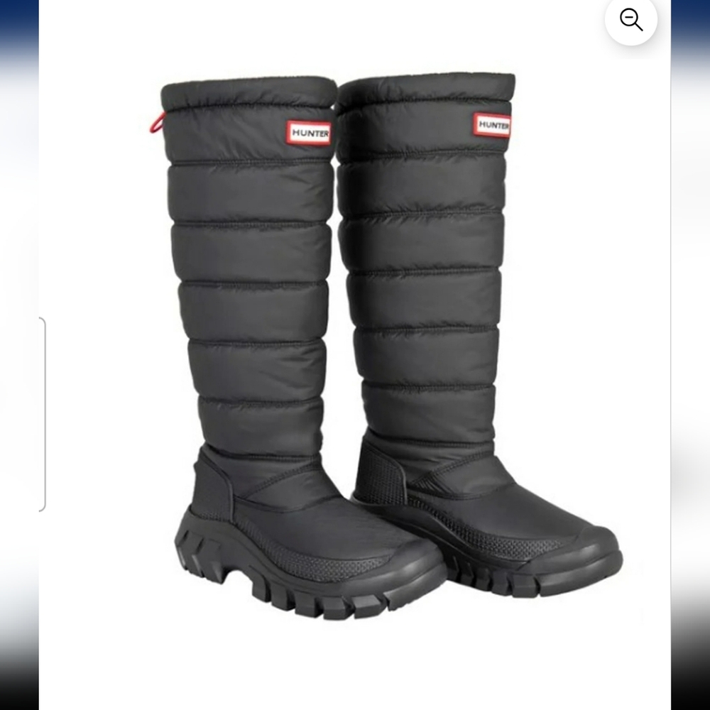 NWT Hunter Black Quilted Tall Puffer Rain Boots